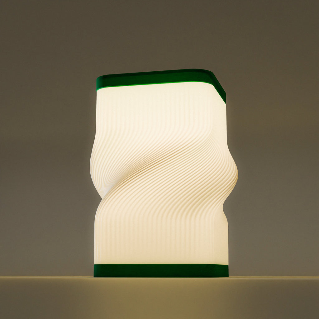 Torsion table lamp with twisting vertical texture, view 2