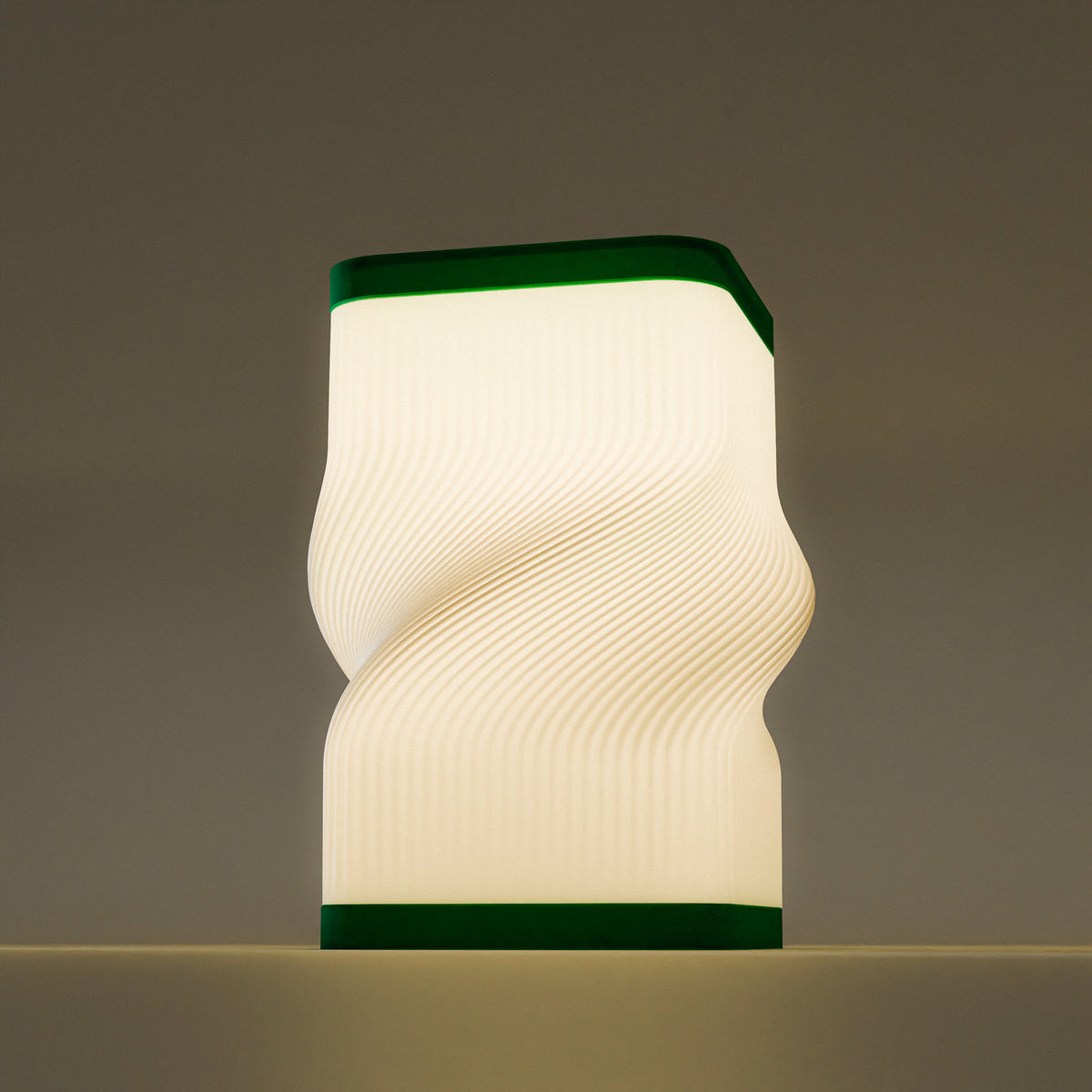 Torsion table lamp with twisting vertical texture, view 2