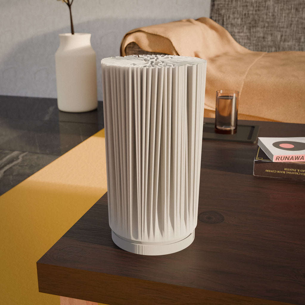 Coral Cascade table lamp with coral-textured shade, view 2