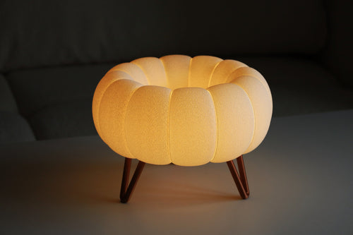 Airy cloud-shaped LED table lamp, 3D printed