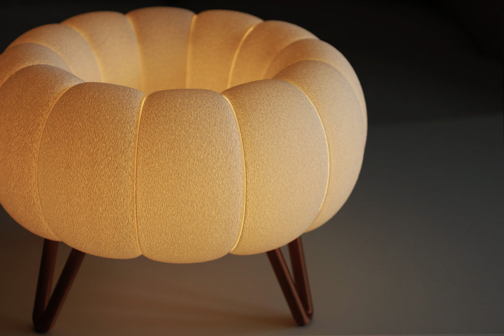 Airy cloud-shaped LED table lamp, 3D printed, view 4