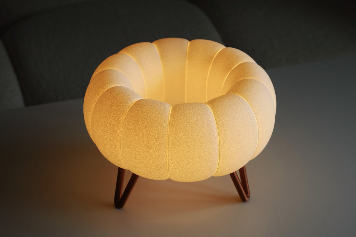 Airy cloud-shaped LED table lamp, 3D printed, view 5