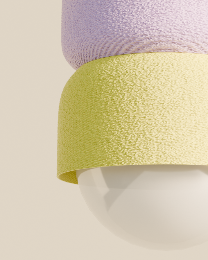 Cream pendant light with soft rounded organic form, view 2