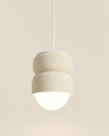 Cream pendant light with soft rounded organic form