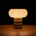 Michelle table lamp with RippleMesh shade and patterned lid