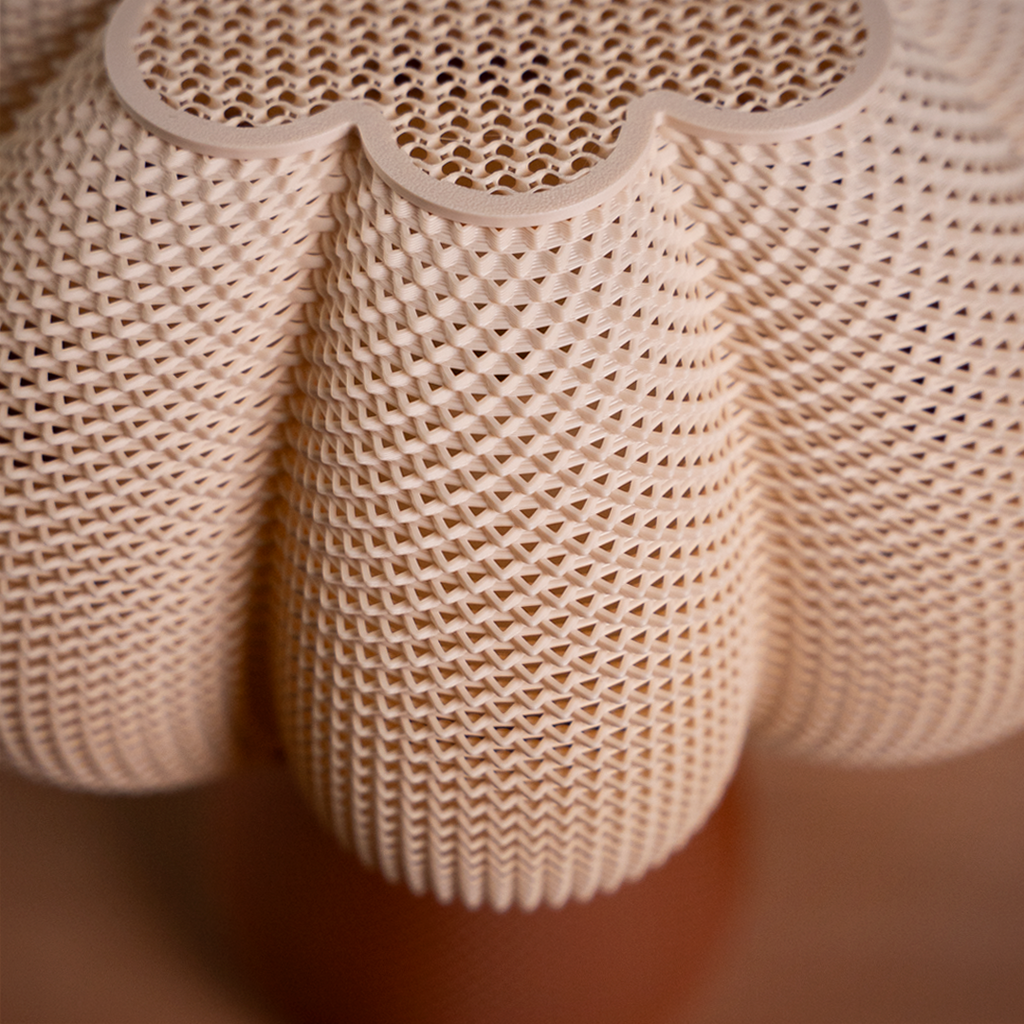 Marcia table lamp with textured shade and solid base, view 2