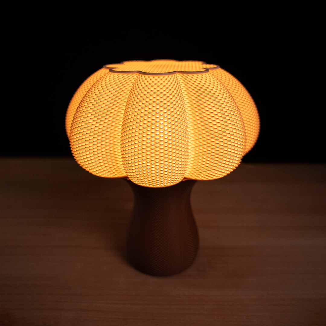Marcia table lamp with textured shade and solid base, view 3