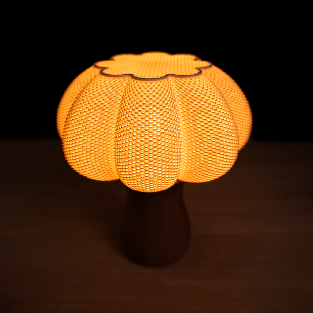 Marcia table lamp with textured shade and solid base, view 4