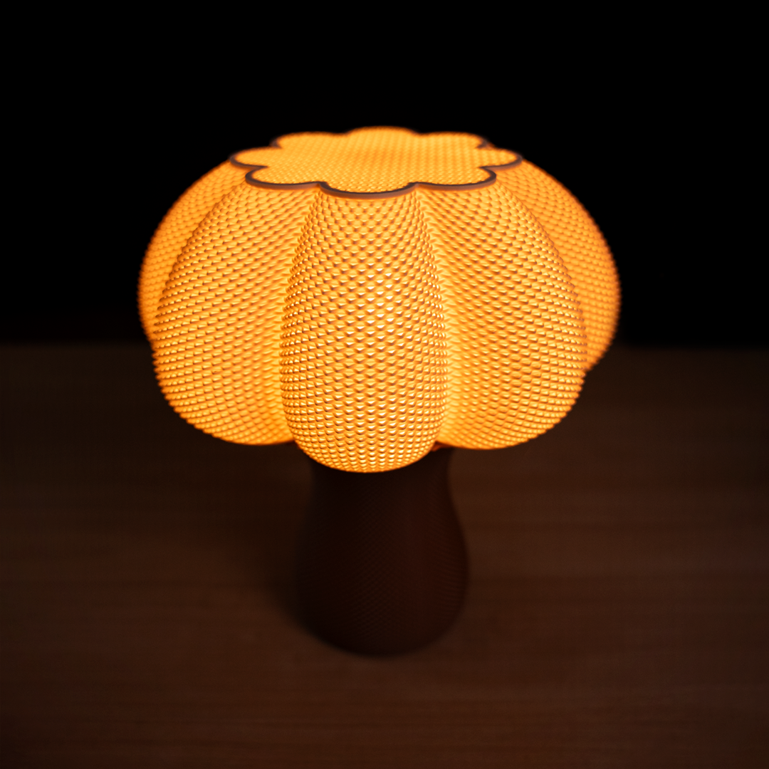 Marcia table lamp with textured shade and solid base, view 4