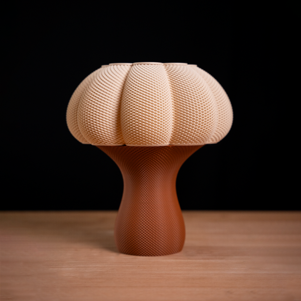 Marcia table lamp with textured shade and solid base