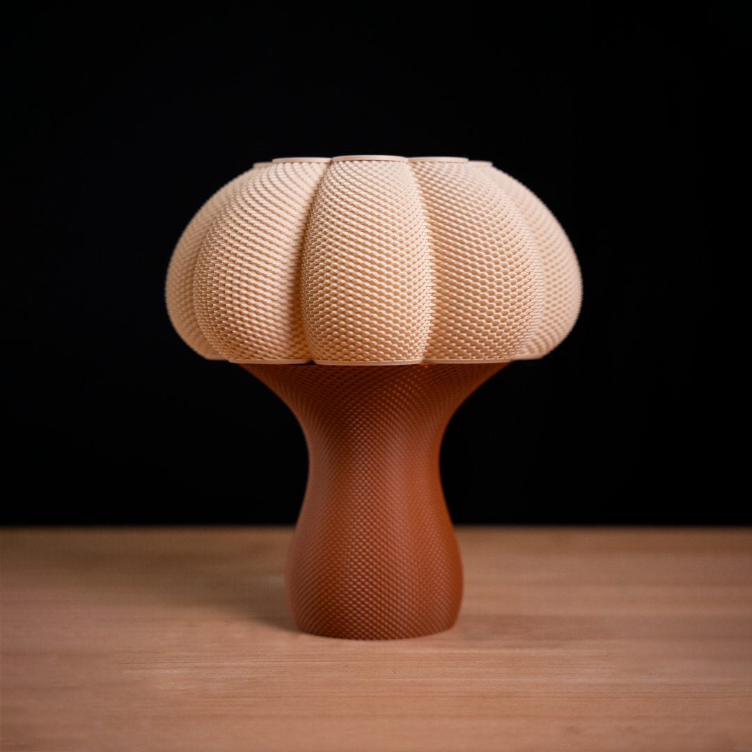 Marcia table lamp with textured shade and solid base