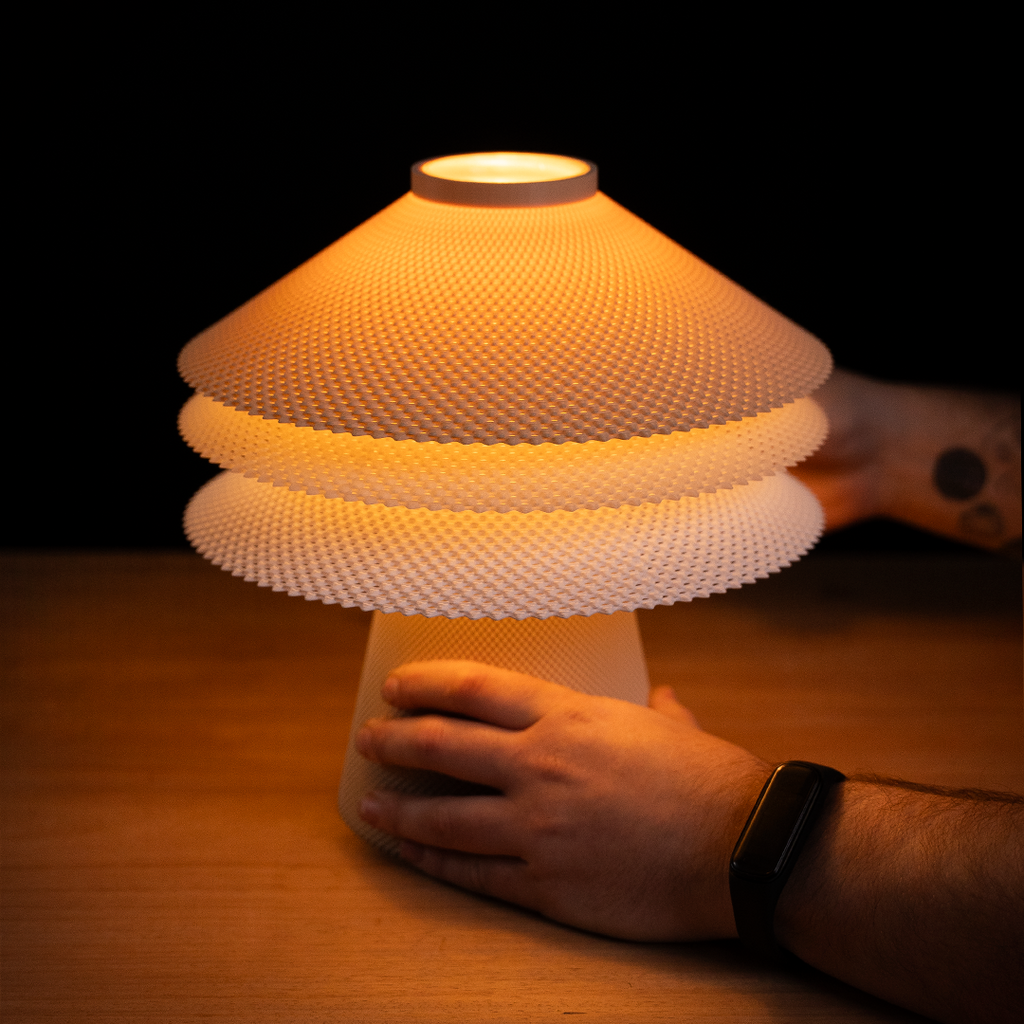 Pamela modular table lamp with stacked woven-texture shades, view 4