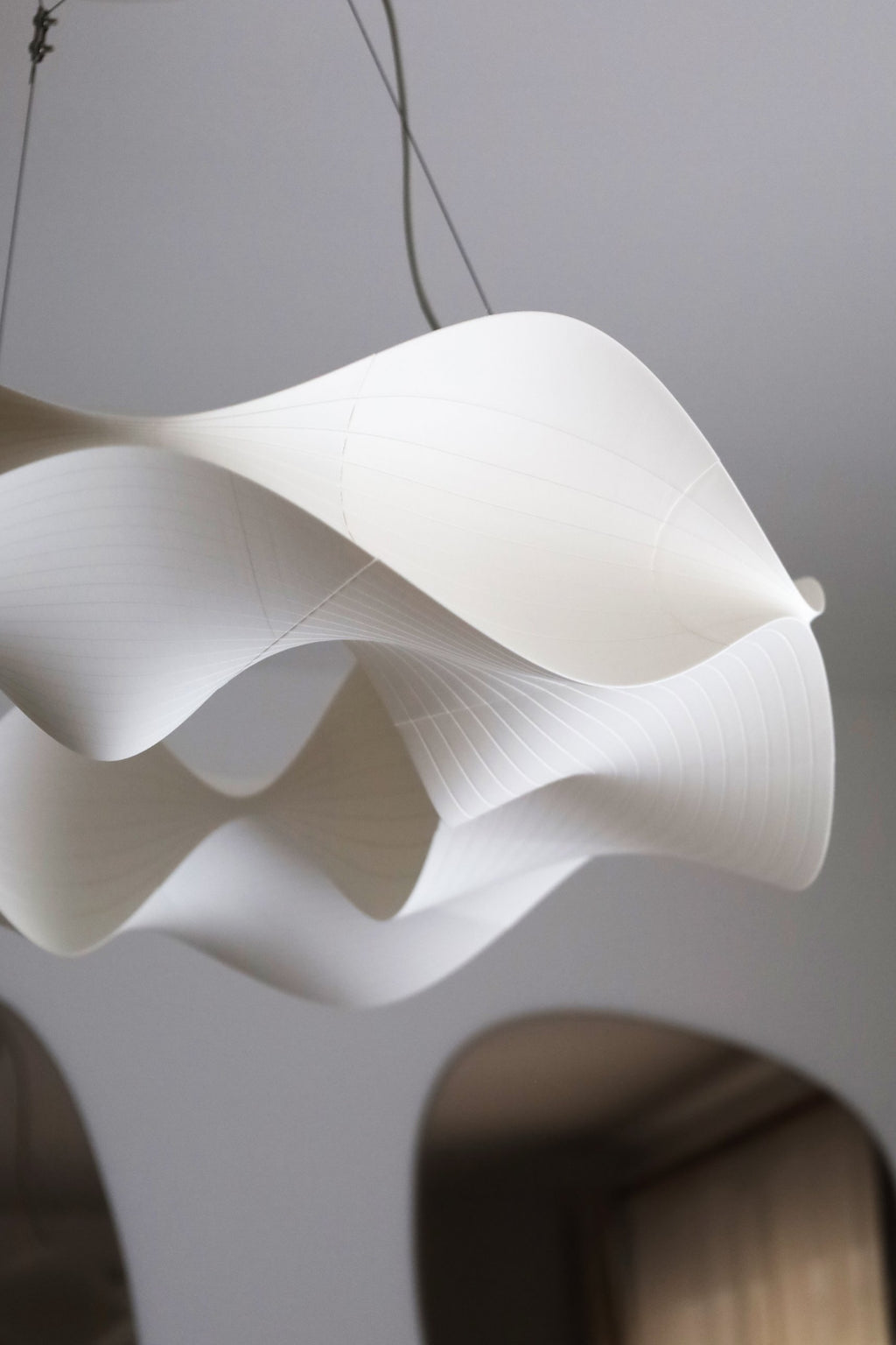Sine Wave LED ring chandelier, view 4