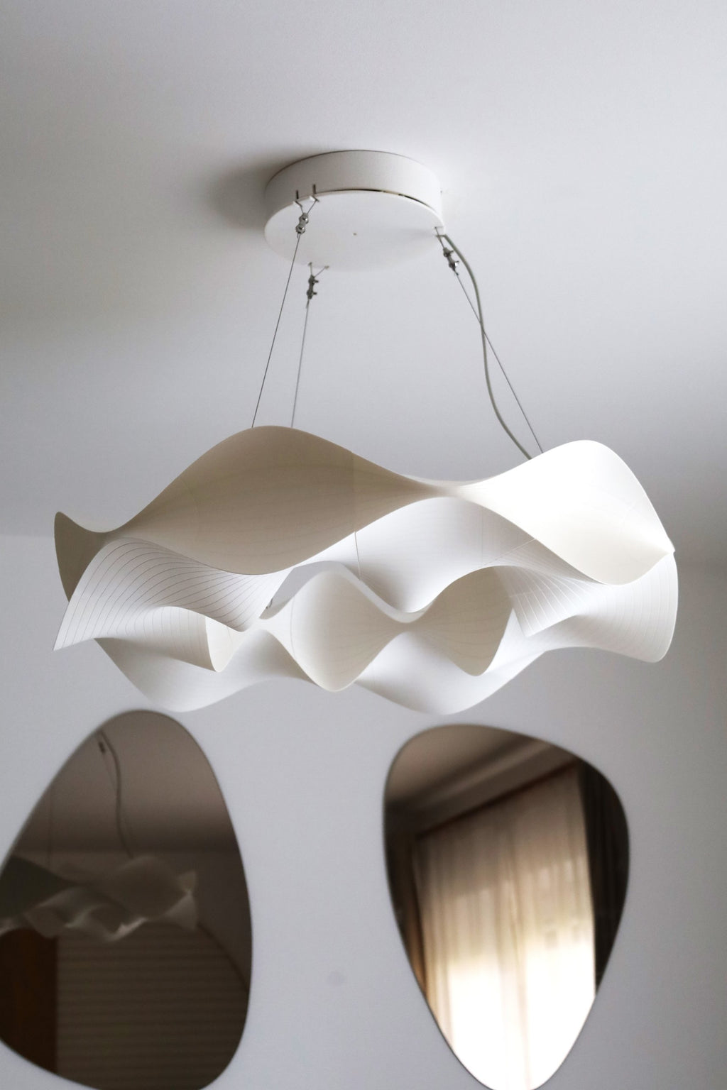 Sine Wave LED ring chandelier, view 3