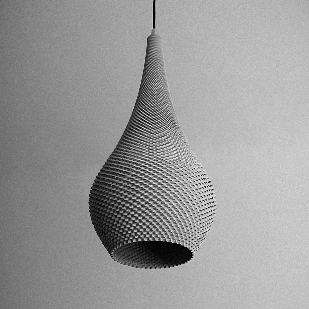 Tiara crown-shaped pendant light with RippleMesh texture, view 5