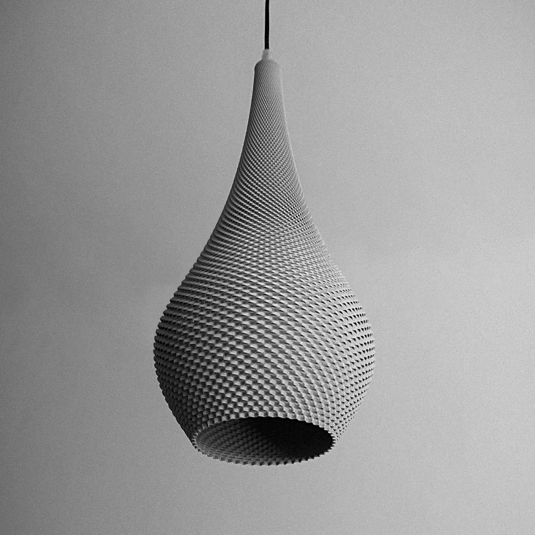 Tiara crown-shaped pendant light with RippleMesh texture, view 5