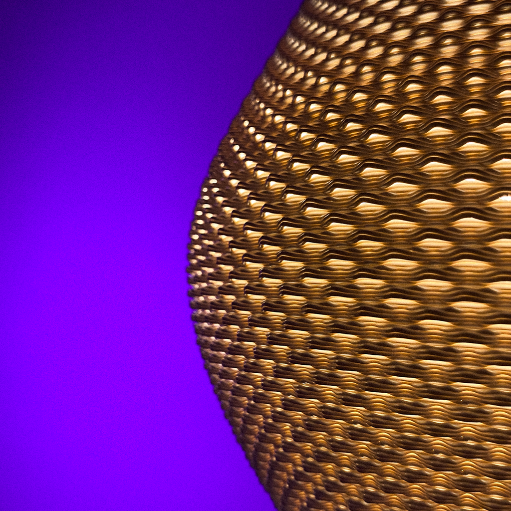 Tiara crown-shaped pendant light with RippleMesh texture, view 4