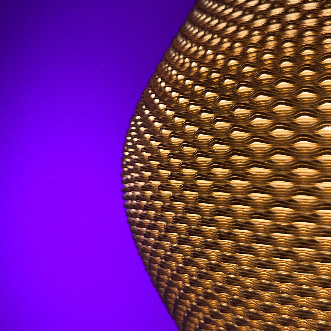 Tiara crown-shaped pendant light with RippleMesh texture, view 4