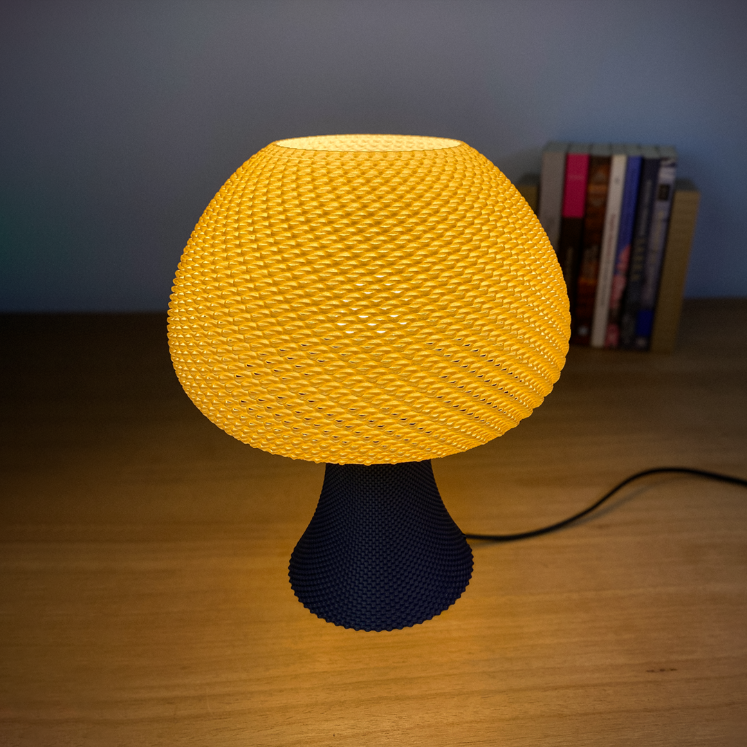 Valentin mushroom table lamp with RippleMesh texture, view 2
