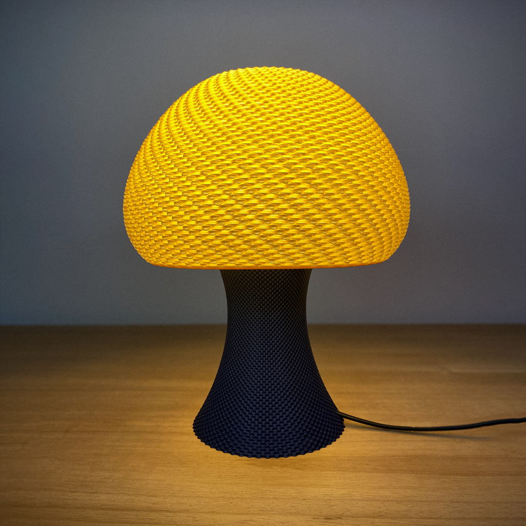 Valentin mushroom table lamp with RippleMesh texture