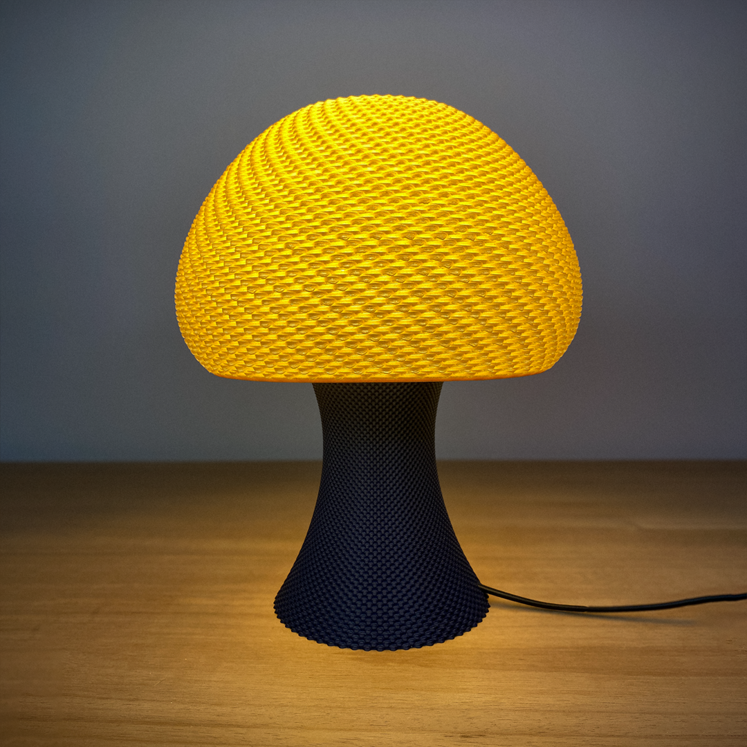 Valentin mushroom table lamp with RippleMesh texture
