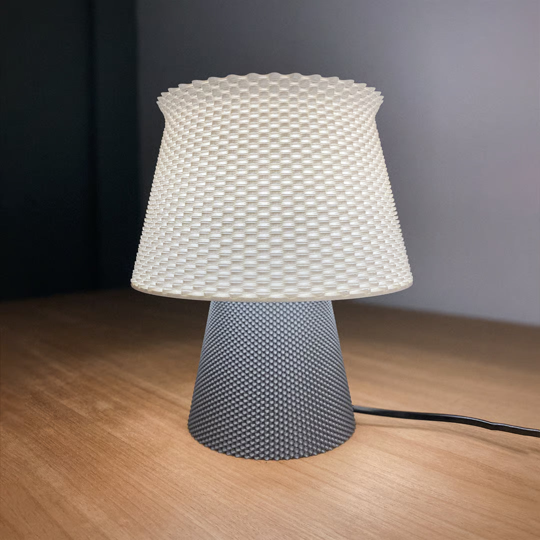 Bruno desk lamp with RippleMesh textured shade, view 2