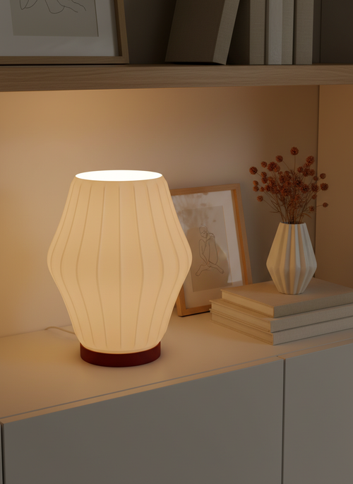 Akari minimalist table lamp with simple shade and modern base, view 2