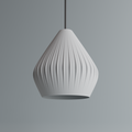 Bell pendant light with ribbed ripple texture